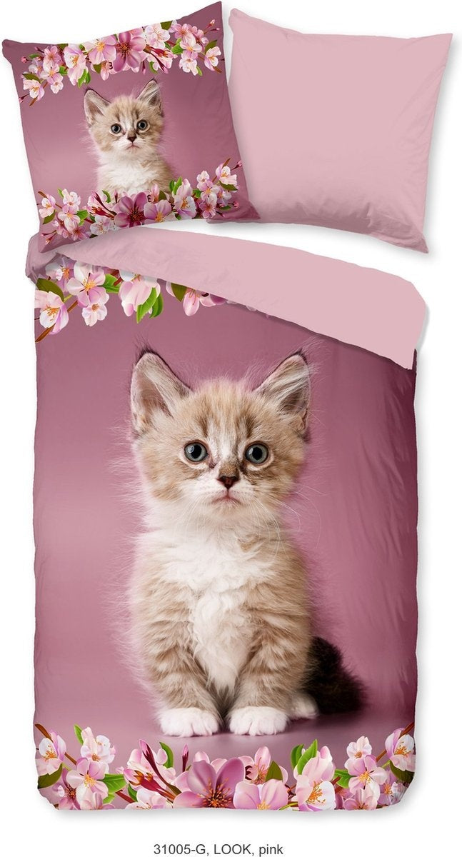 Good Morning kinderdekbedovertrek kitten Look - katoen
