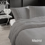 Katoen percal dekbedovertrek Madrid grijs