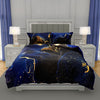 Dekbedovertrek Marmer Zwart Blauw - katoen - 1-persoons (140x200 + 70x90 cm)