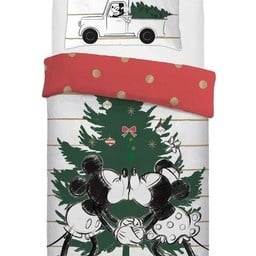 Kerst dekbedovertrek Mistletoe Kisses - 135x200 + 50x75 cm