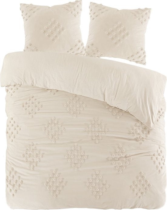 Papillon dekbedovertrek Helsinki - Zand - Katoen percal - 1-persoons (140x220 + 60x70cm)
