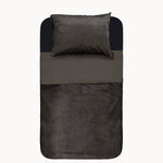 Velvet dekbedovertrek piping - bruin - 1-persoons