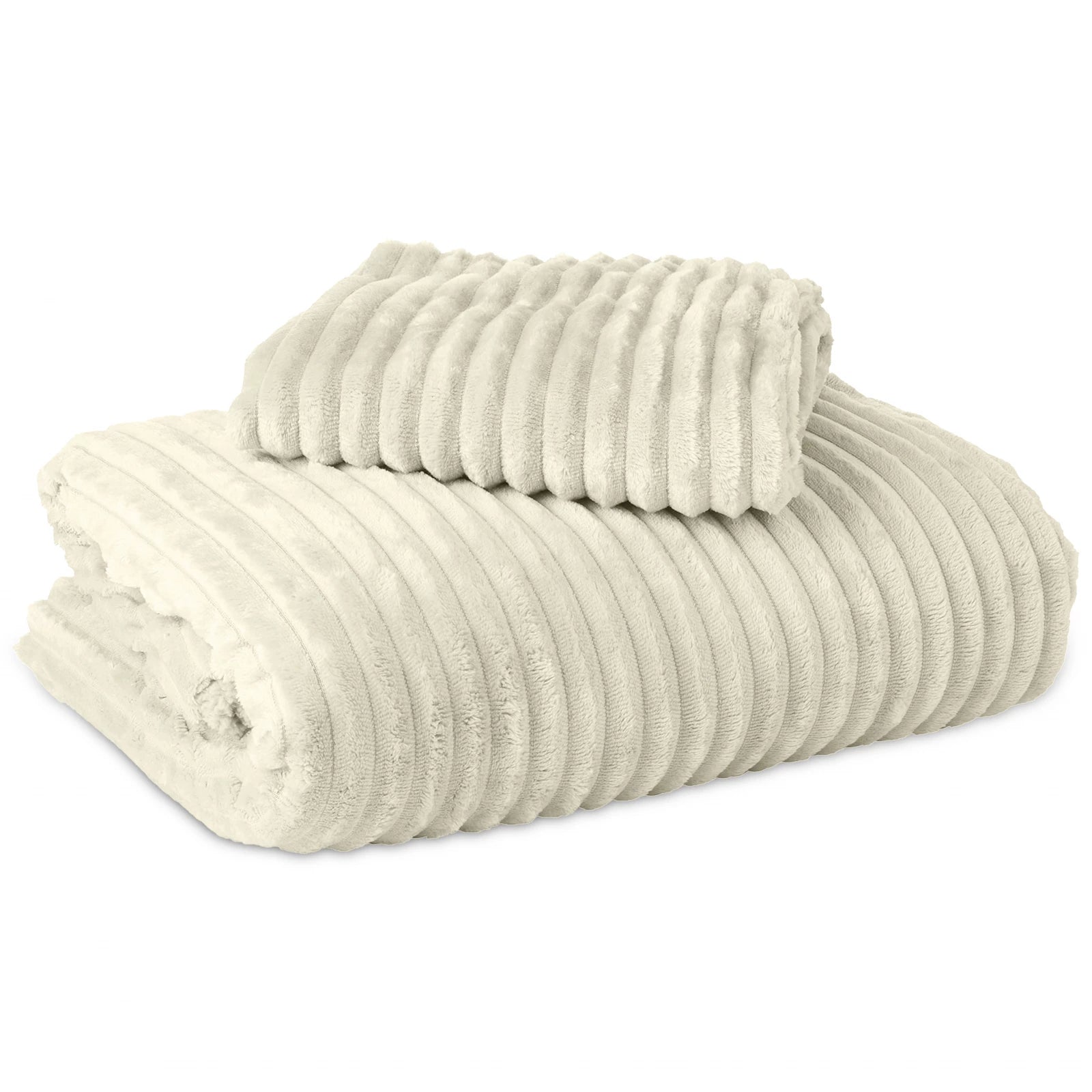 Teddy dekbedovertrek Rib fleece onderkant microvezel - crème