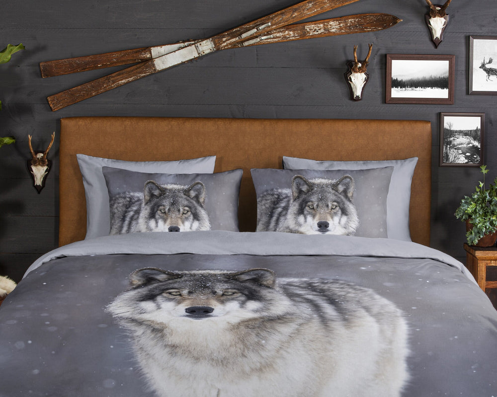 Good Morning dekbedovertrek Wolfie - flanel