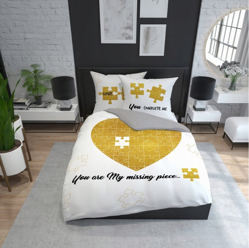 Dekbedovertrek You are my missing piece - Katoen - 2-persoons (220x200 + 2st. 70x80 cm)
