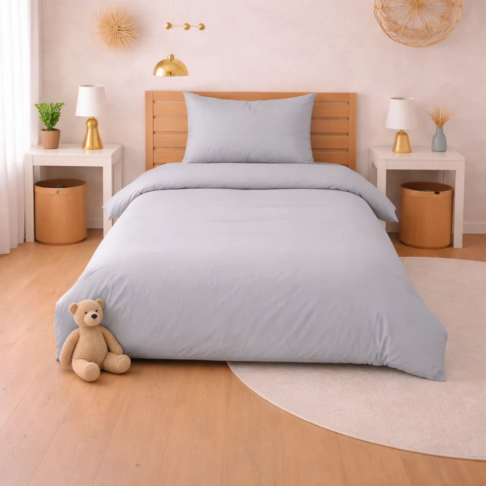 Decoware dekbedovertrek uni - grijs - katoen - peuterbed