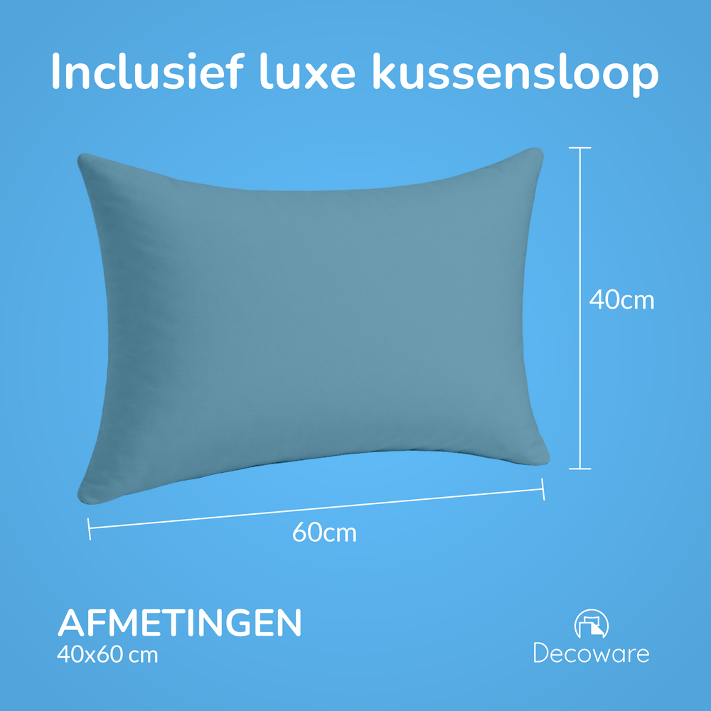 Decoware dekbedovertrek uni - blauw - katoen - ledikant