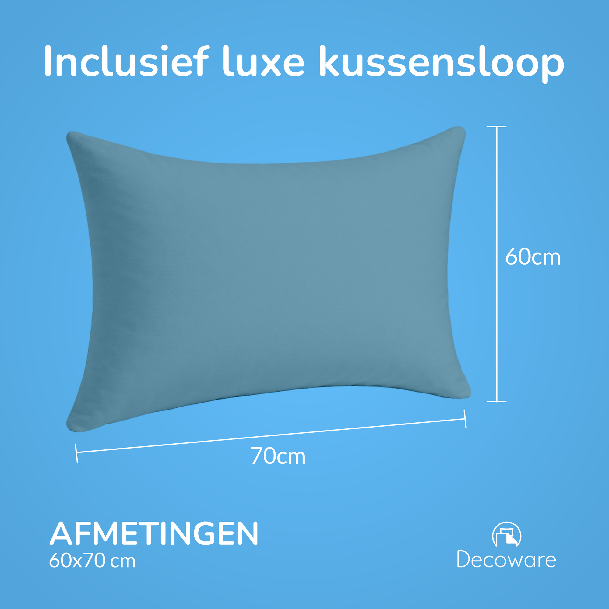 Decoware peuterbed dekbedovertrek uni - Katoen - Blauw - 120x150 + 60x70 cm