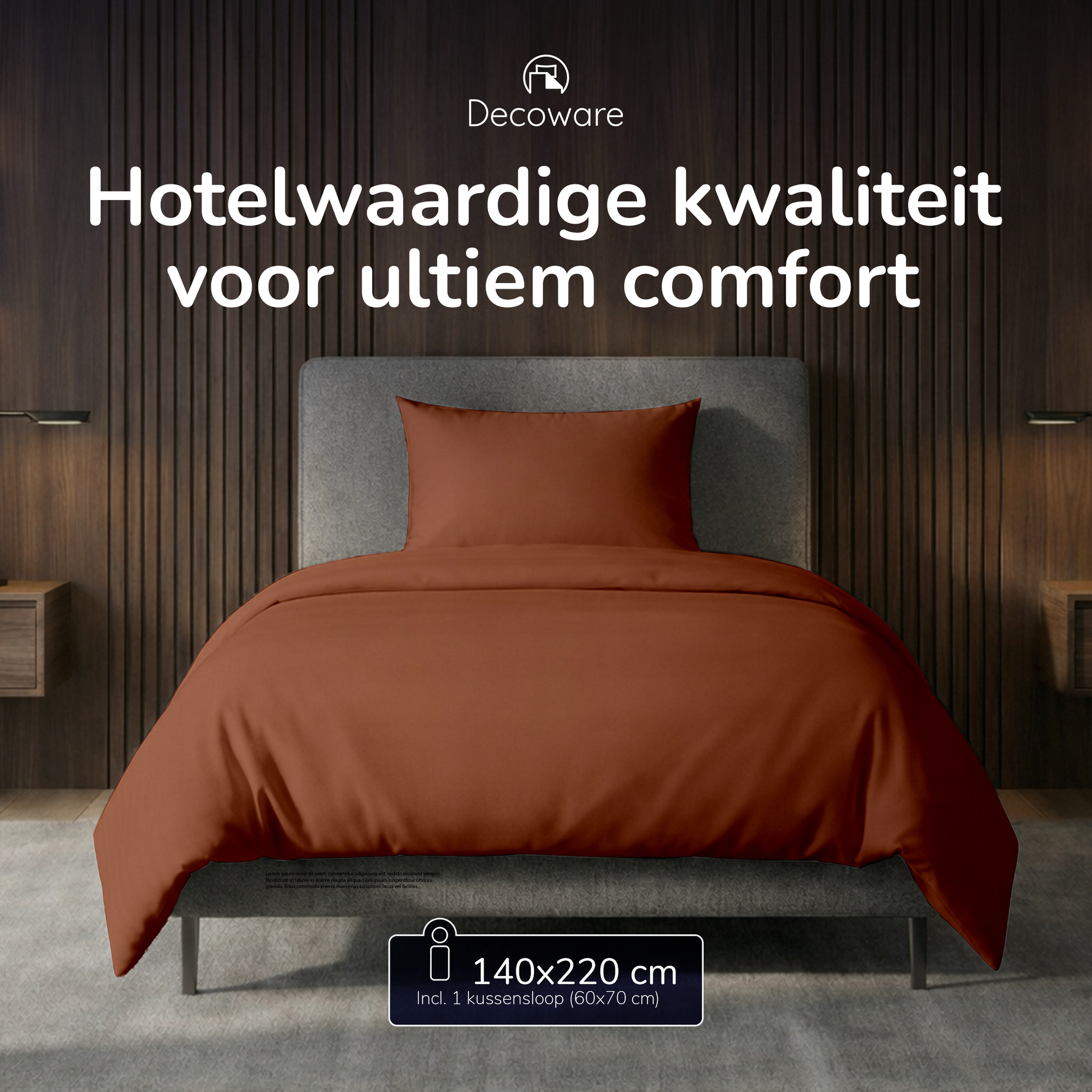 Decoware dekbedovertrek uni - Katoen - Terra