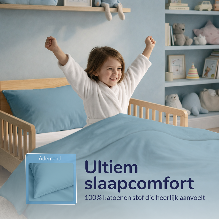 Decoware peuter dekbedovertrek uni - blauw - katoen