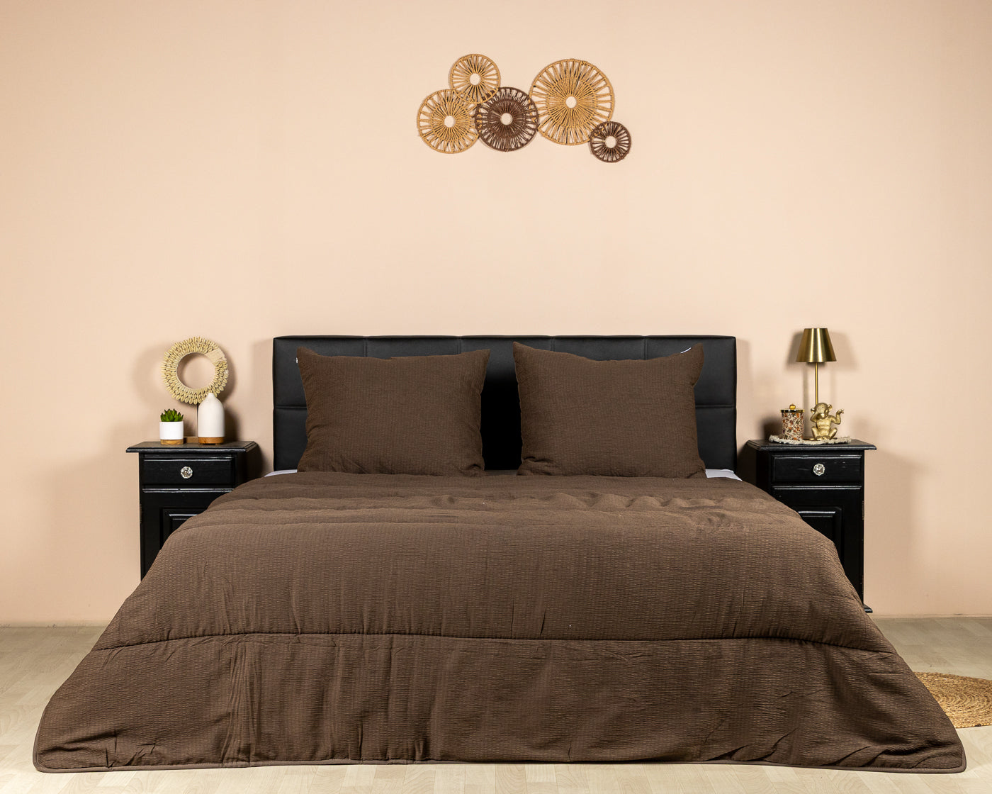 Decoware Easy dekbed zonder overtrek inclusief kussensloop - Mousseline - Chocolade bruin