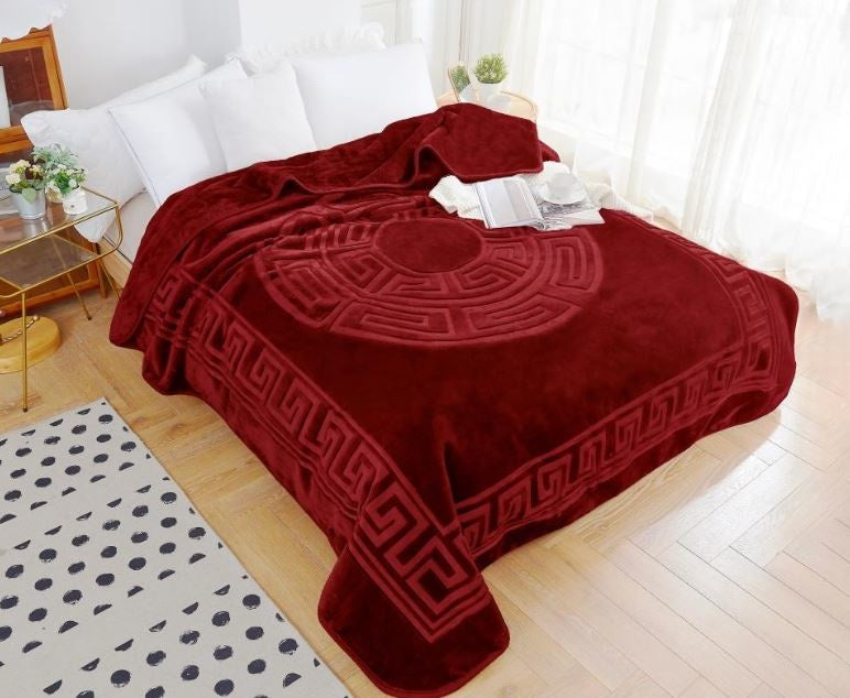 Embossed Zeta Deken - Rood
