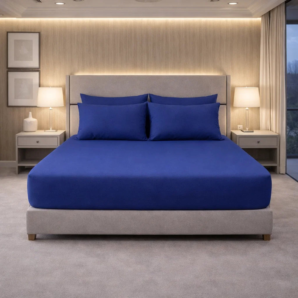 Decoware hoeslaken - Katoen  - Denim Blauw