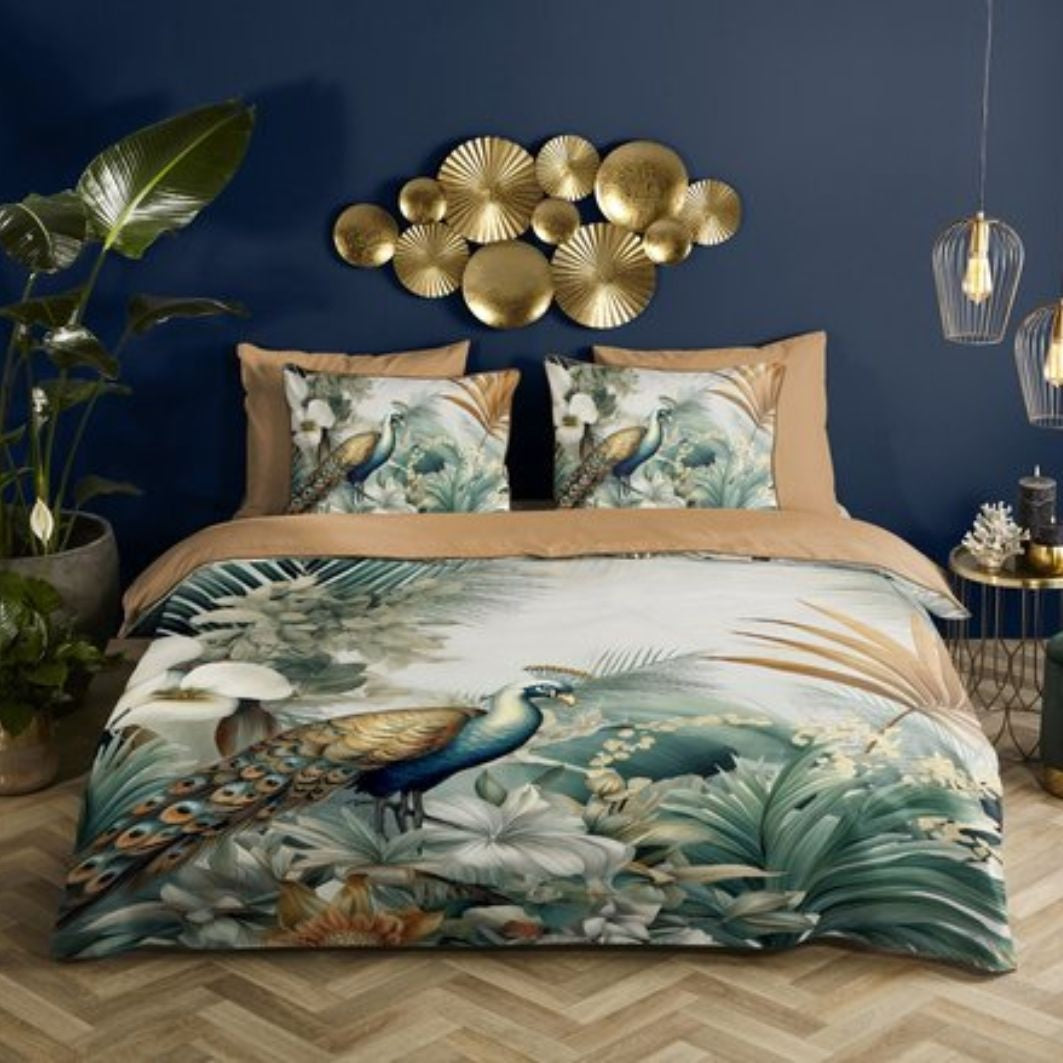 Descanso dekbedovertrek Dana pauw - Katoensatijn