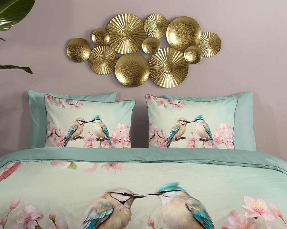 Descanso dekbedovertrek Minne - vogels - katoensatijn