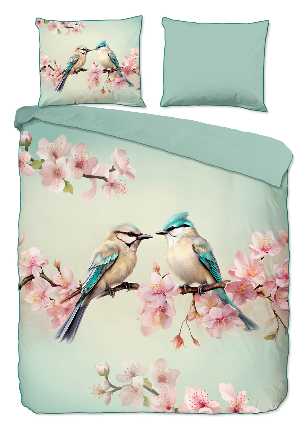 Descanso dekbedovertrek Minne - vogels - katoensatijn