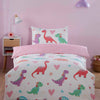 Microvezel kinderdekbedovertrek Dino Daisy - 1-persoons (135x200 + 50x75 cm)