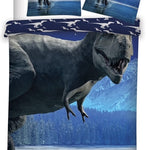 Dinosaurus kinderdekbedovertrek T-rex - microvezel - 1-persoons (140x200+ 63x63 cm)