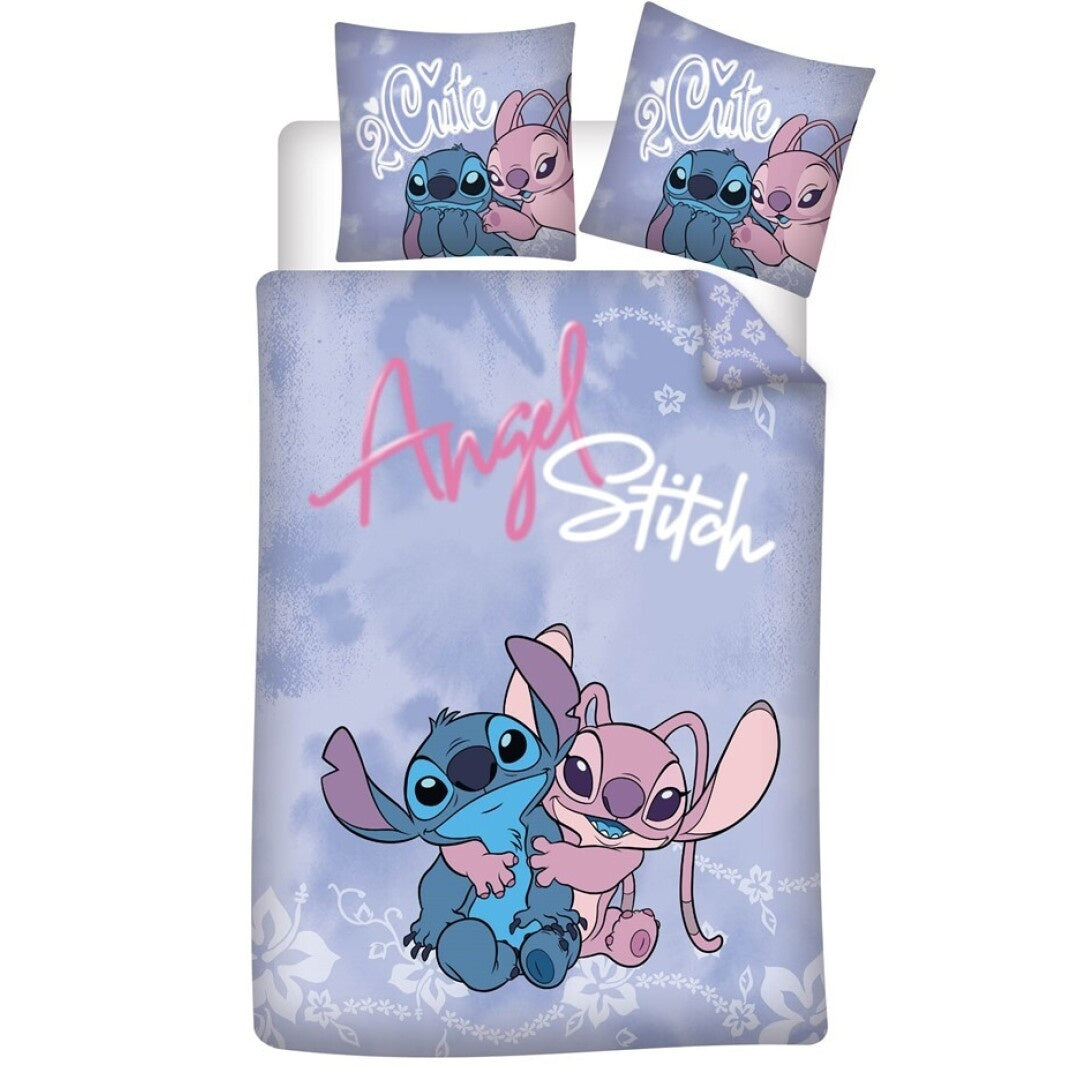 Lili & Stitch dekbedovertrek Angel & Stitch - paars - polykatoen