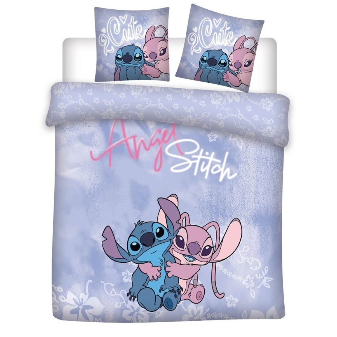 Lili & Stitch dekbedovertrek Angel & Stitch - paars - polykatoen