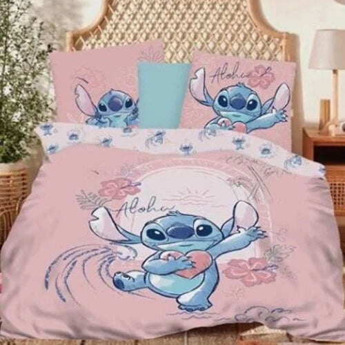 Lilo & Stitch dekbedovertrek Alohastitch - roze  - katoen - lits-jumeaux (240x220+ 2st. 65x65 cm)