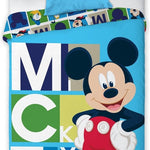 Mickey Mouse dekbedovertrek Blocks  - microvezel - 1-persoons (140x200 + 63x63 cm)