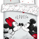 Mickey & Minnie Mouse dekbedovertrek Love - microvezel - lits-jumeaux (240x220 + 2st 63x63 cm)