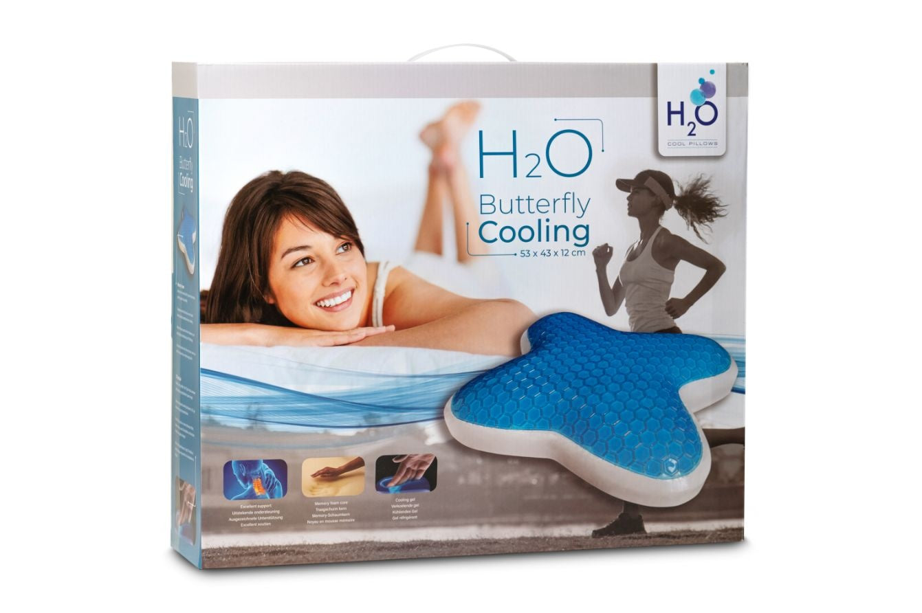 Butterfly Cooling hoofdkussen met gel - 53x43x12 cm