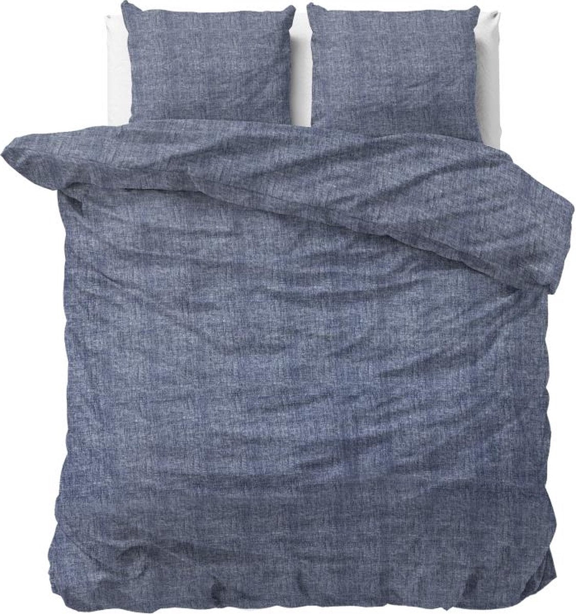 Dreamhouse dekbedovertrek Leo - Blauw/Antraciet - Flanel - 2-persoons (200x220 + 2st 60x70 cm)