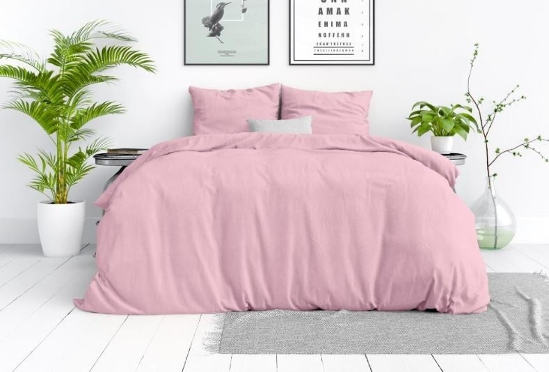 Dreamhouse dekbedovertrek Stone washed - roze - katoen - eenpersoons