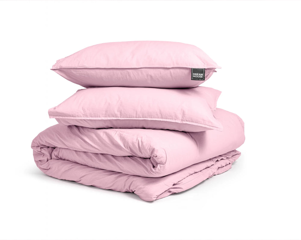Dreamhouse dekbedovertrek Stone washed - roze - katoen - 1-persoons