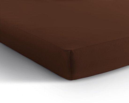 Hoeslaken - dubbel jersey - bruin