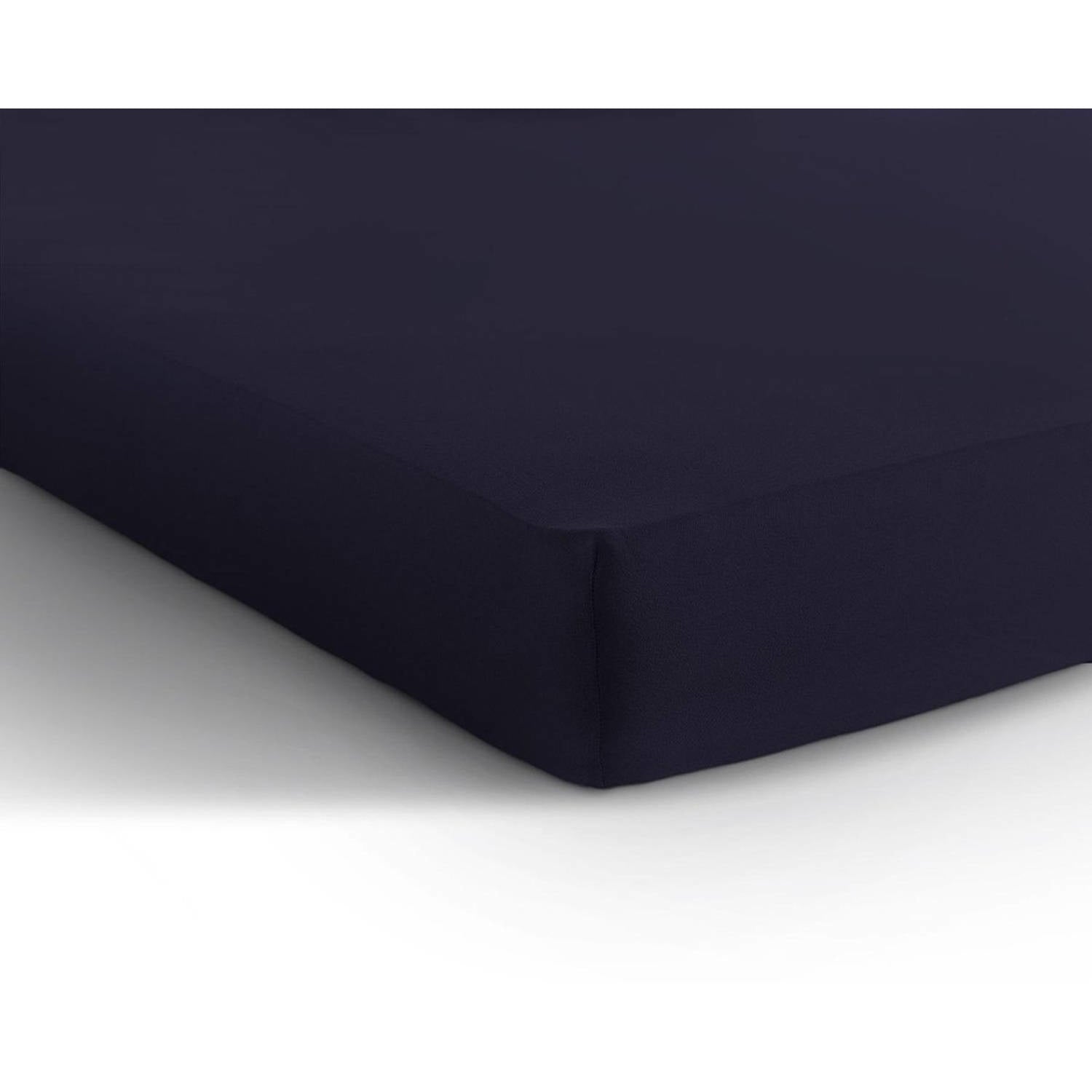 Hoeslaken - dubbel jersey - navy blauw