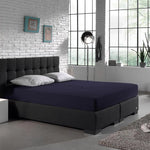 Hoeslaken - dubbel jersey - navy blauw