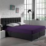 Hoeslaken - dubbel jersey - paars - 140 x 200/220 cm