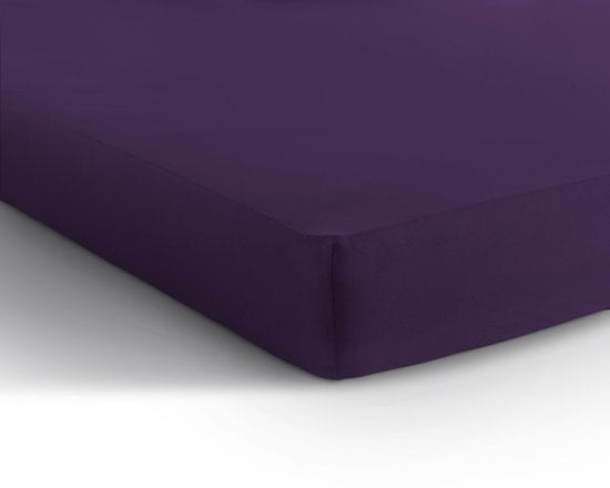 Hoeslaken - dubbel jersey - paars - 140 x 200/220 cm