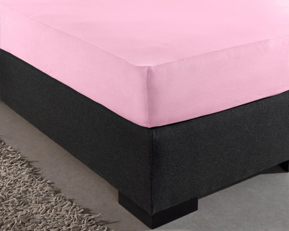 Hoeslaken - dubbel jersey - roze