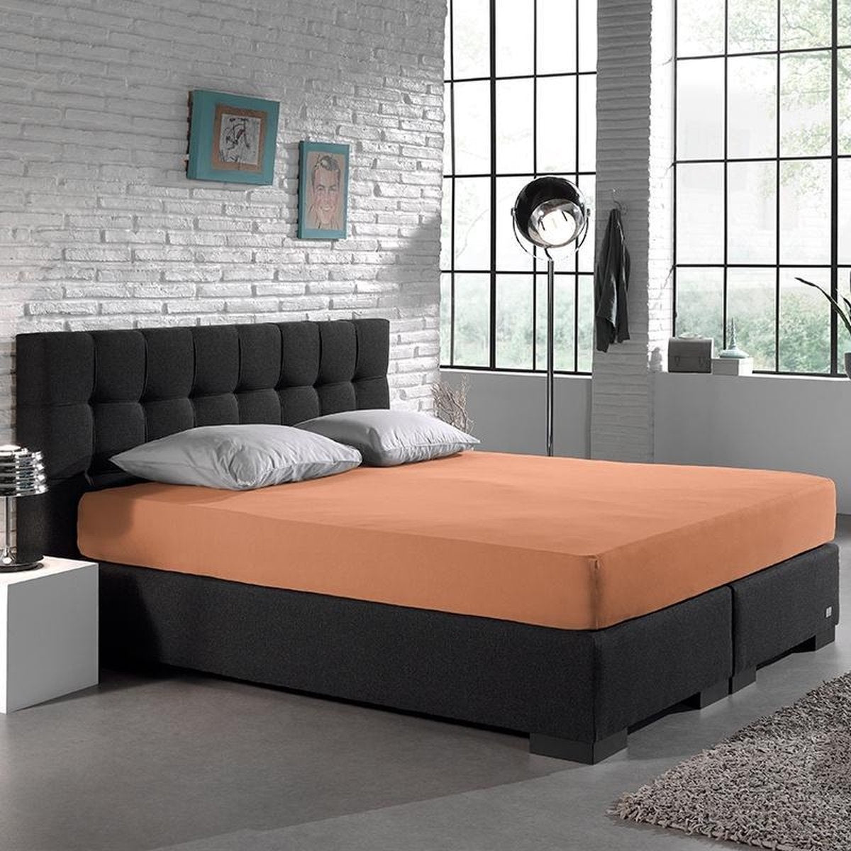 Hoeslaken - enkel jersey 135gr - pastel oranje