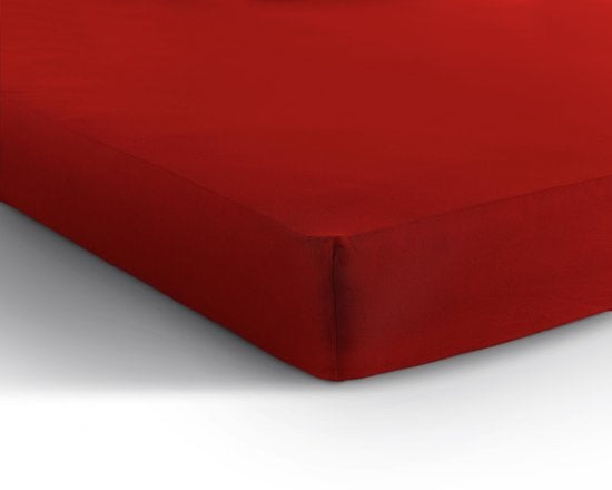 Hoeslaken - enkel jersey 135gr - rood
