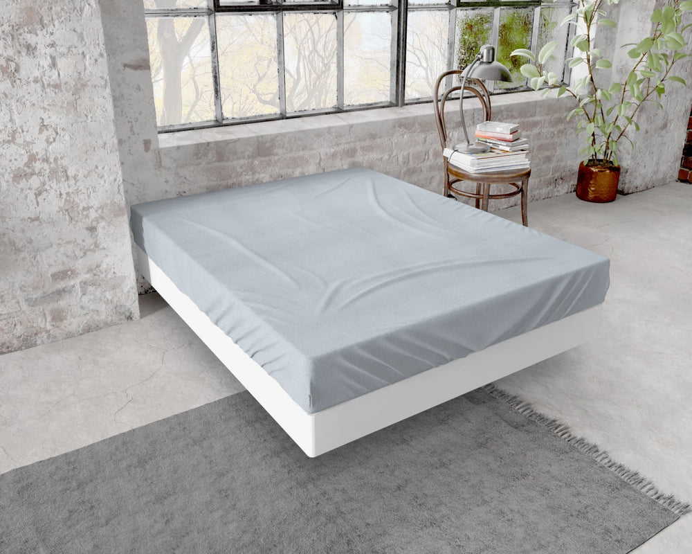 Hoeslaken - flanel - grijs