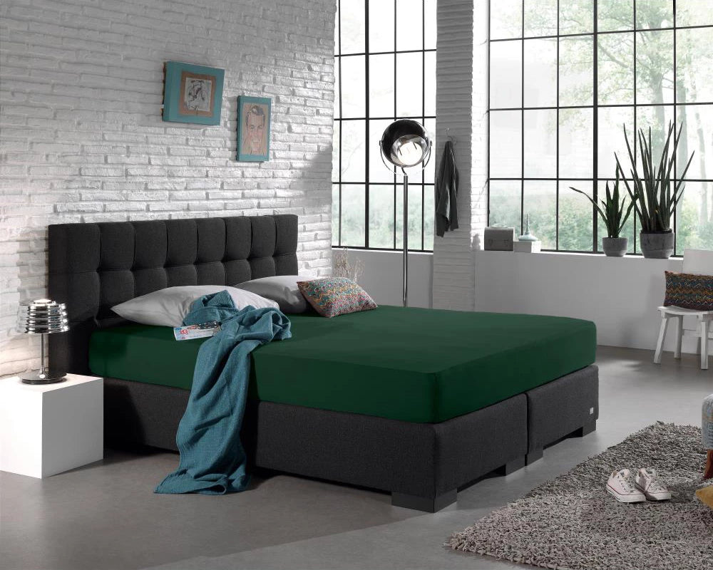 Hoeslaken - dubbel jersey - groen