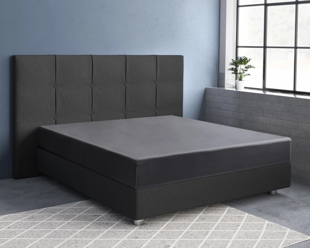 Hoeslaken - katoen satijn - antraciet