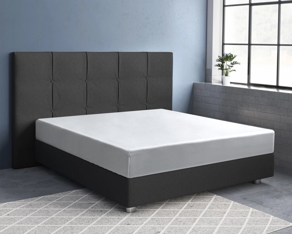 Hoeslaken - katoensatijn - wit