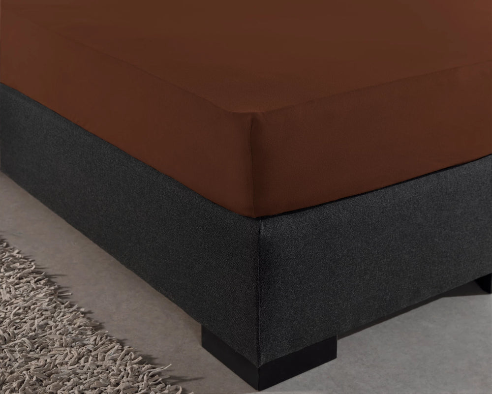 Jersey hoeslaken - Bruin - 140x200 cm