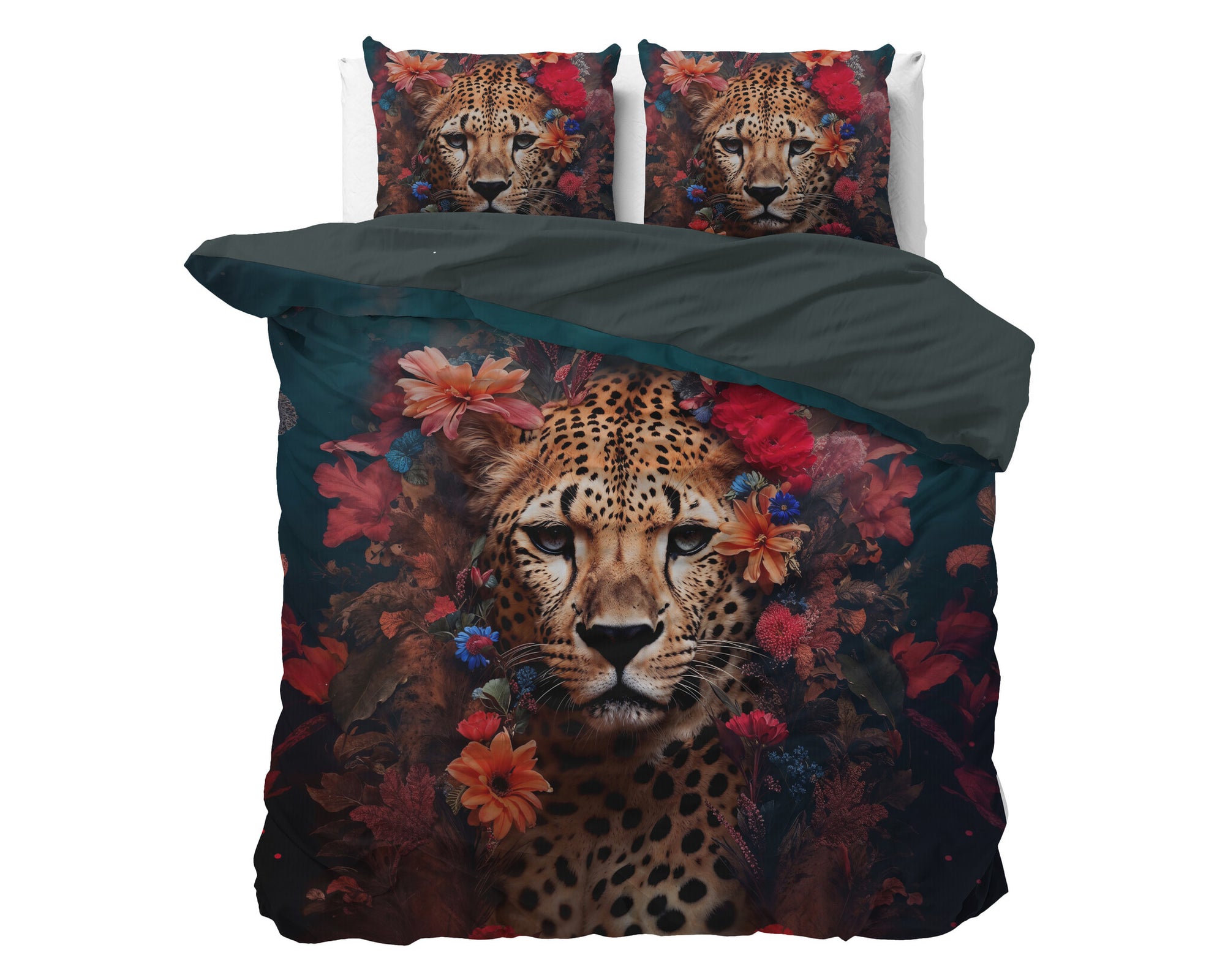 Dreamhouse dekbedovertrek Leopardo - Multi - Katoensatijn
