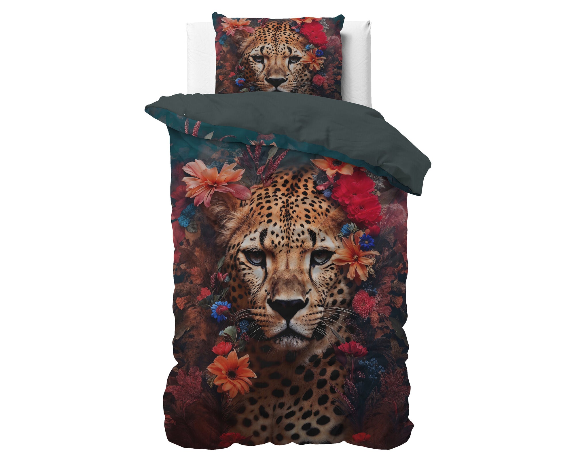 Dreamhouse dekbedovertrek Leopardo - Multi - Katoensatijn