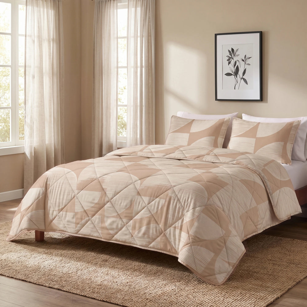 Dreamhouse Lazy dekbed zonder overtrek Modern Geo zand - foto 1