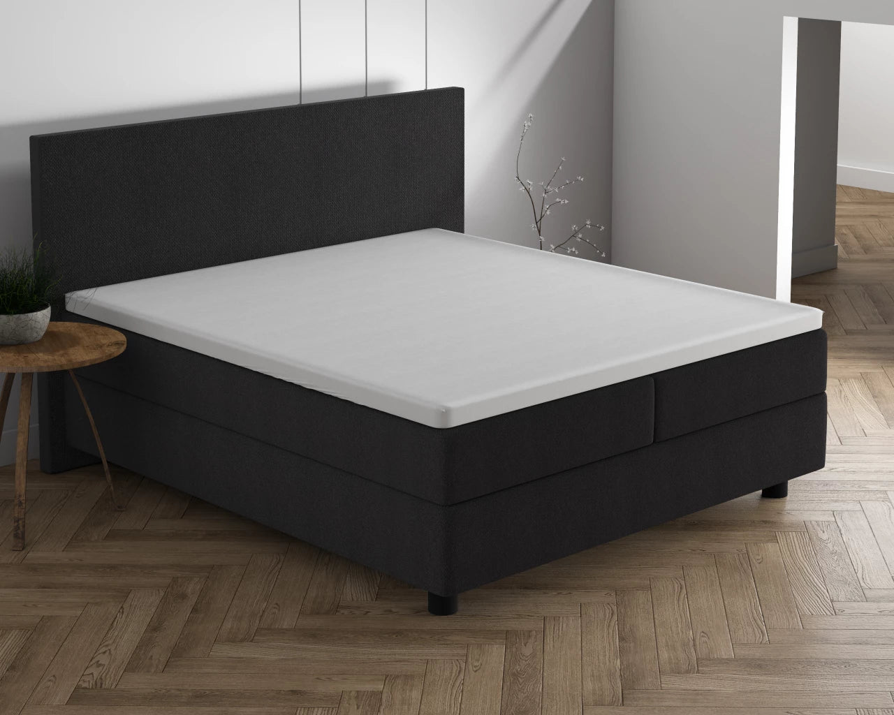 Topper hoeslaken - dubbel jersey - wit