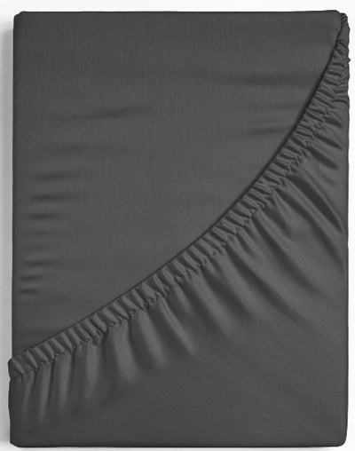 Topper hoeslaken - katoen - antraciet