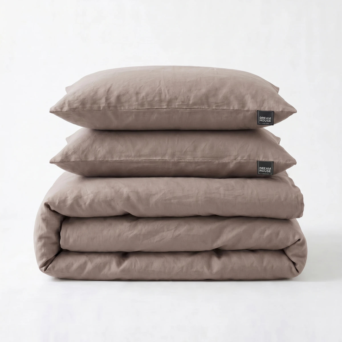 Dreamhouse dekbedovertrek Stone Washed Katoen - Taupe